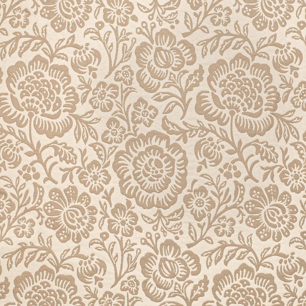 D3594 Floral Tan Bloom Beige & Taupe Charlotte Fabrics