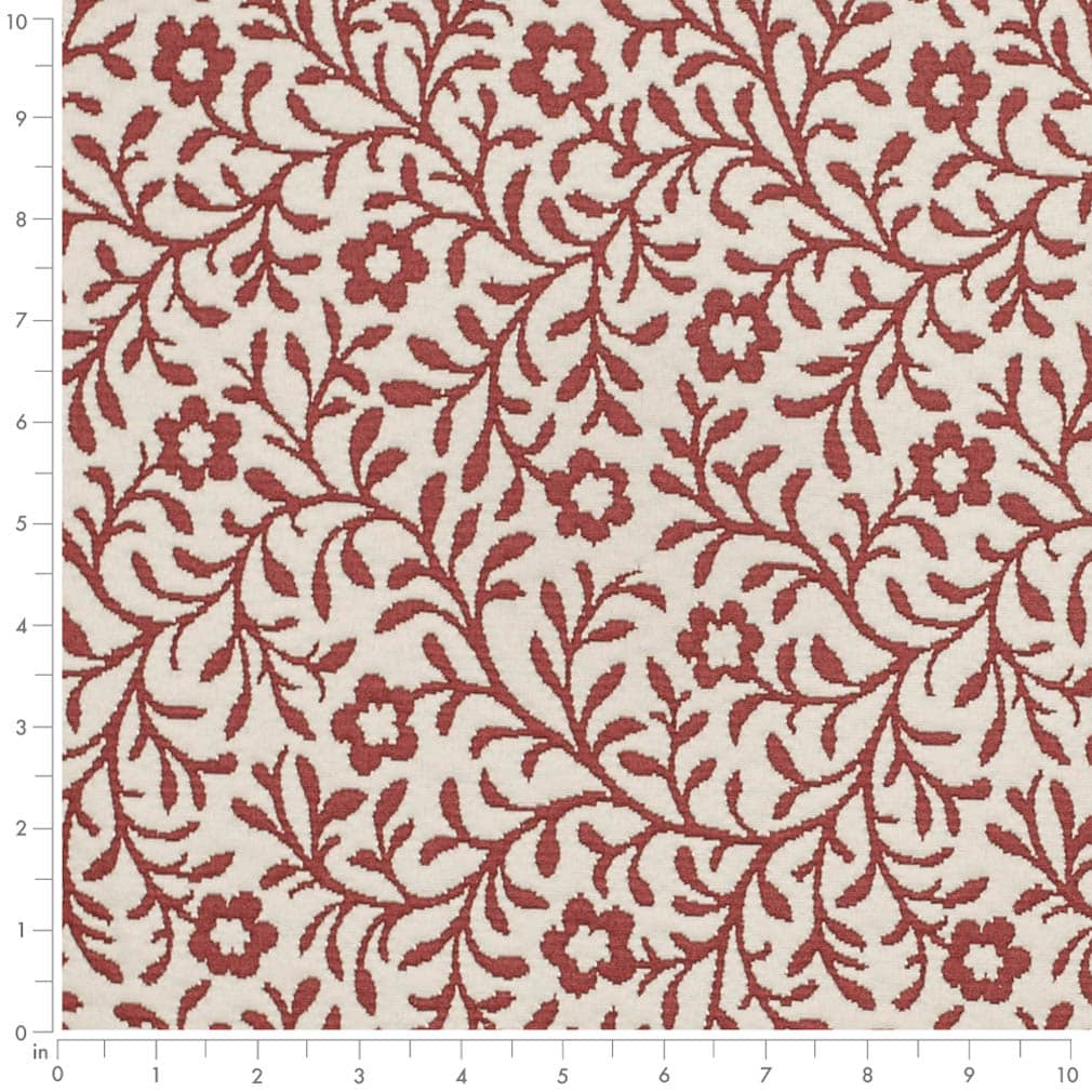 D3595 Floral,Leaves Ruby Petite Red & Burgundy Charlotte Fabrics