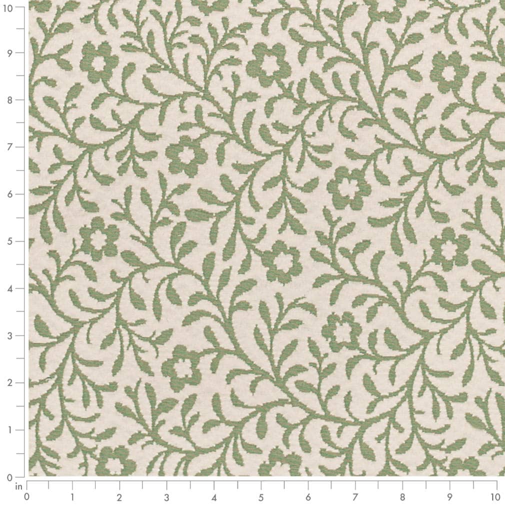 D3596 Floral,Leaves Green Petite Green Charlotte Fabrics