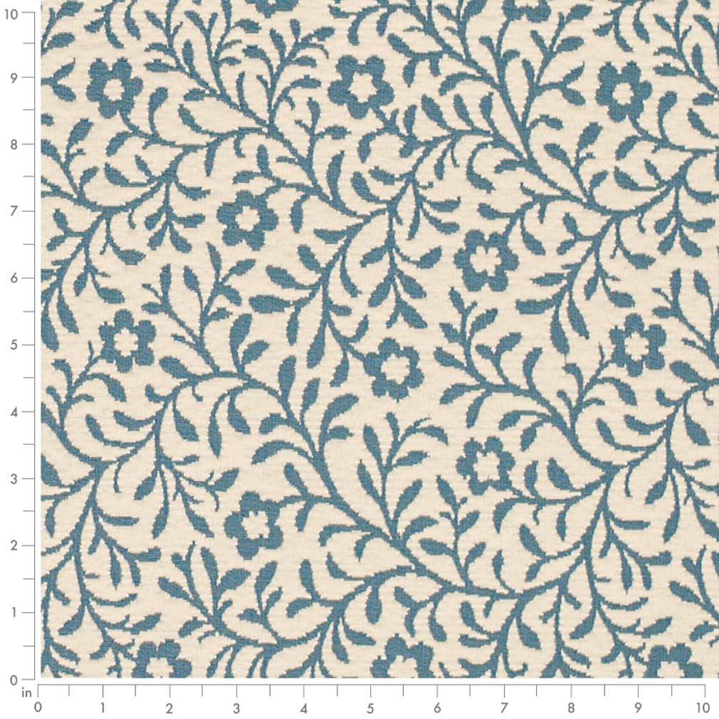 D3597 Floral,Leaves Blue Petite Blue Charlotte Fabrics