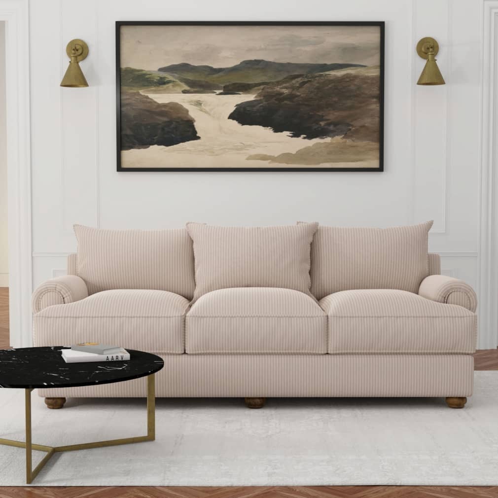 D4046 Small Scale,Stripe Taupe Polly Beige & Taupe Charlotte Fabrics