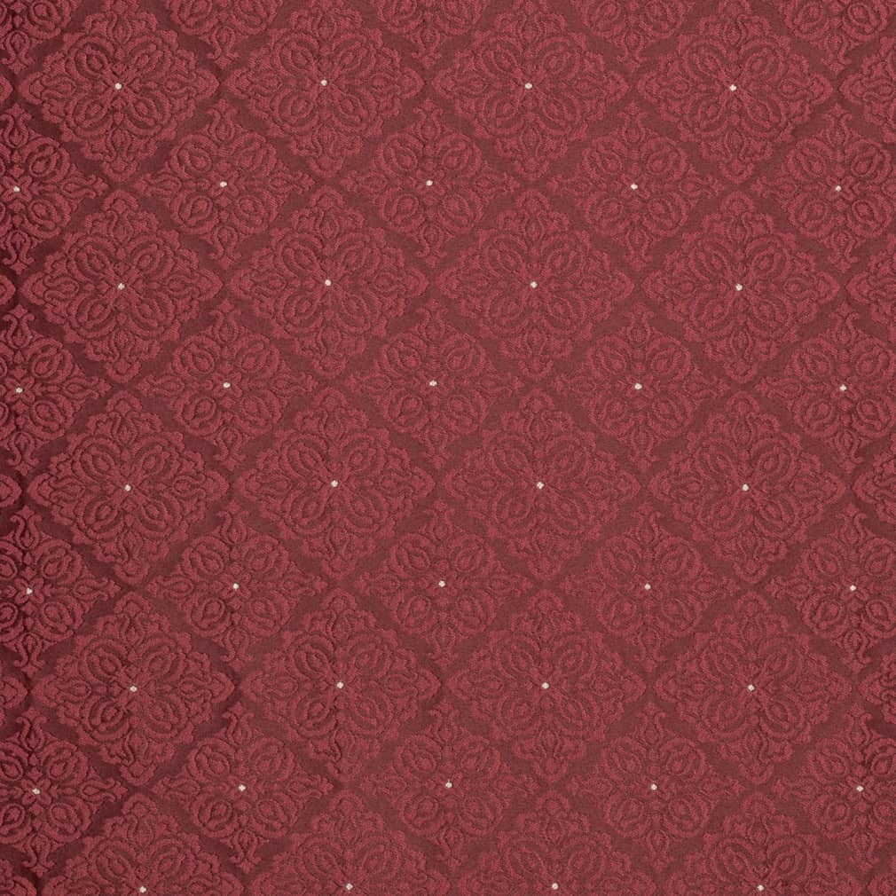 D4052 Damask,Diamonds Red & Burgundy Charlotte Fabrics Woven Patterns