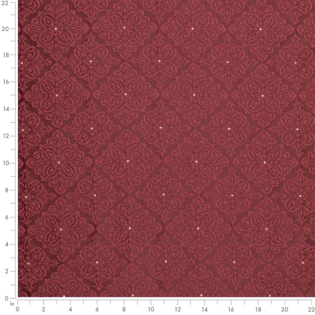 D4052 Damask,Diamonds Garnet Elsa Red & Burgundy Charlotte Fabrics