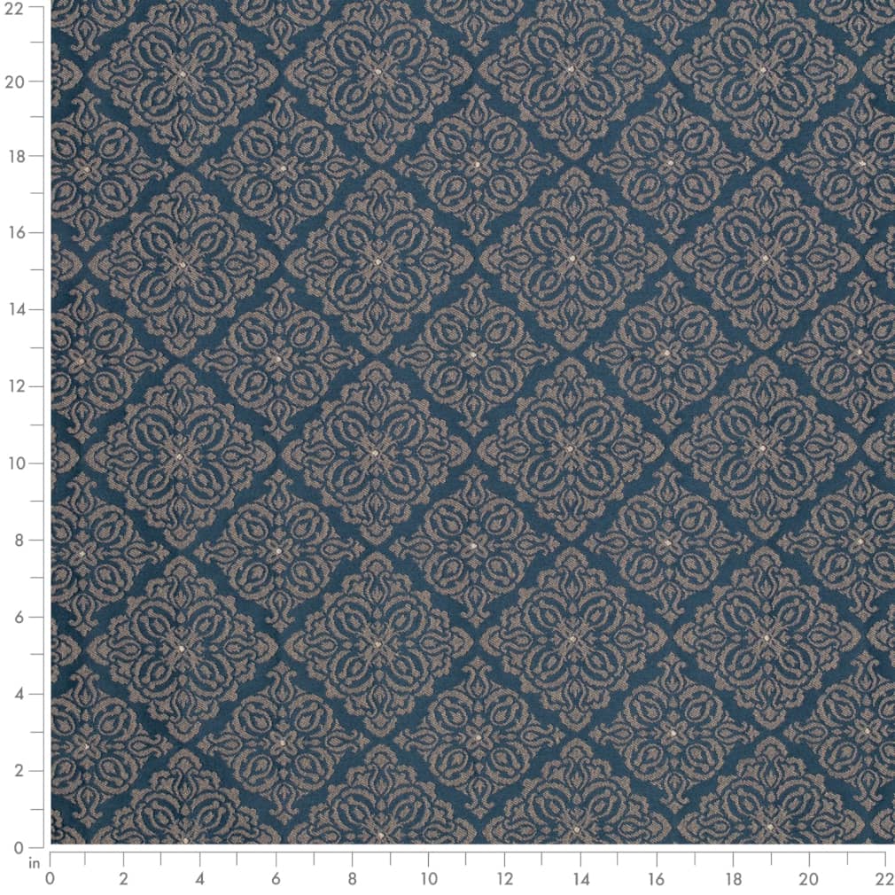 D4053 Damask,Diamonds Navy Elsa Blue Charlotte Fabrics