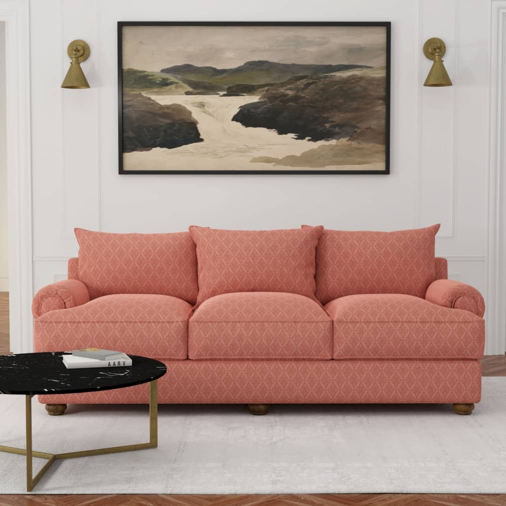 D4056 Diamonds Rose Lily Coral & Peach,Pink Charlotte Fabrics