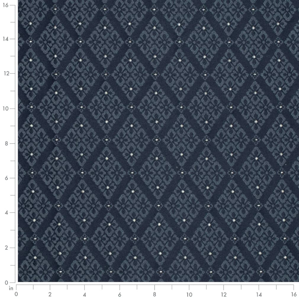D4060 Diamonds Navy Lily Blue Charlotte Fabrics