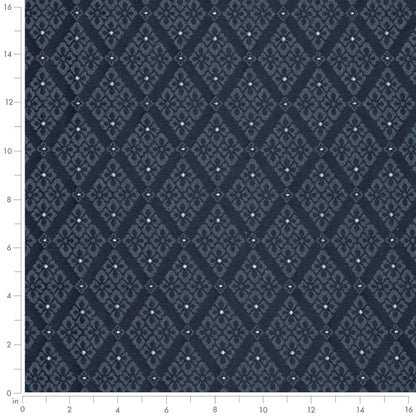 D4060 Diamonds Navy Lily Blue Charlotte Fabrics