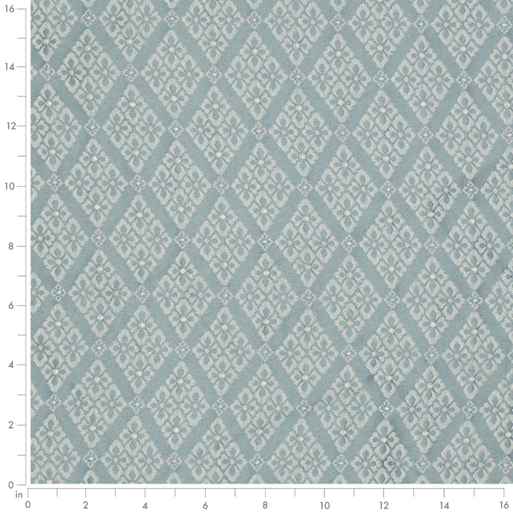 D4061 Diamonds Azure Lily Aqua & Teal,Blue Charlotte Fabrics