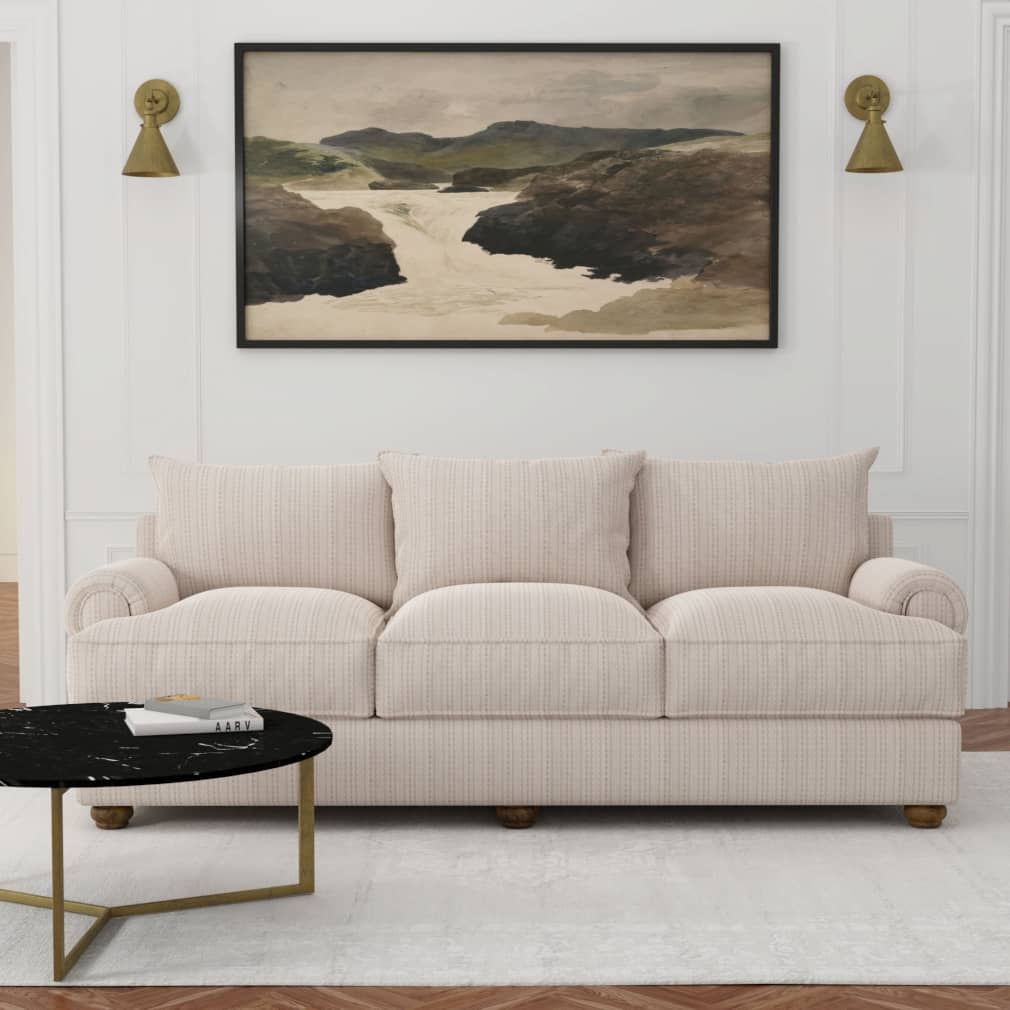 D4078 Stripe Taupe Mona Beige & Taupe Charlotte Fabrics