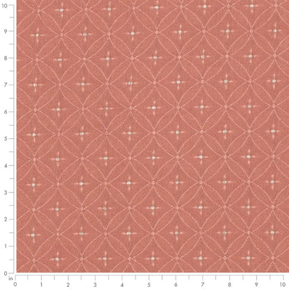 D4080 Abstract & Geometric Rose Bria Coral & Peach,Pink Charlotte Fabrics