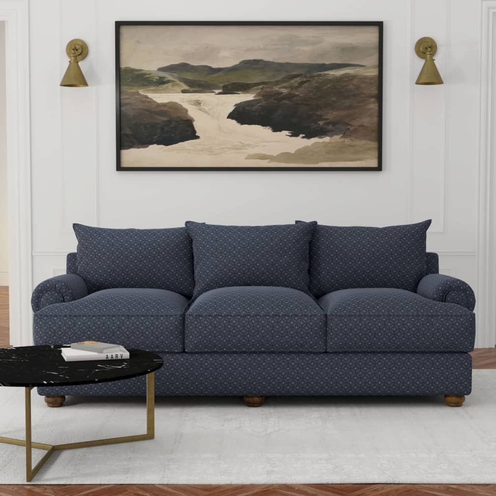 D4084 Abstract & Geometric Navy Bria Blue Charlotte Fabrics
