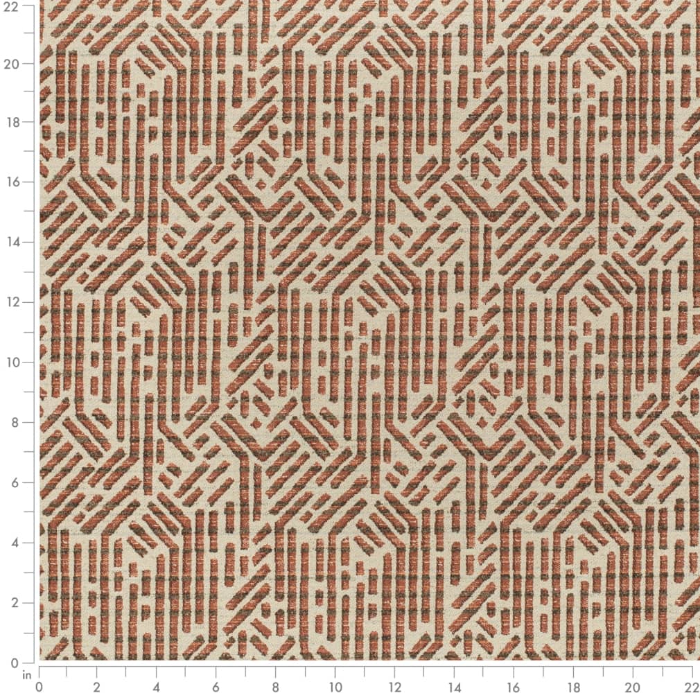 D4114 Abstract & Geometric,Global Terracotta Orange & Rust,Red & Burgundy Charlotte Fabrics