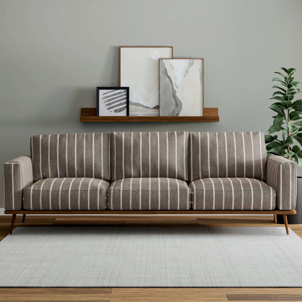 D4135 Global,Stripe Graphite Black Charlotte Fabrics