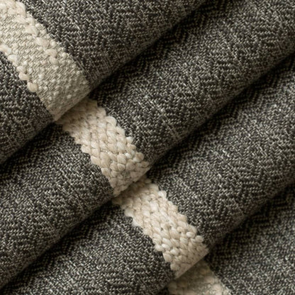 D4135 Global,Stripe Graphite Black Charlotte Fabrics
