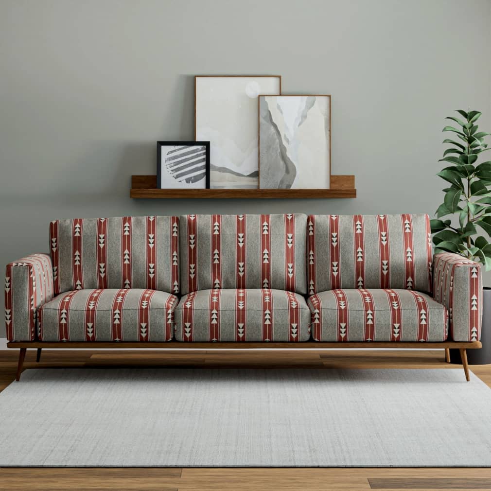 D4138 Abstract & Geometric,Global,Southwestern,Stripe Caliente Red & Burgundy Charlotte Fabrics