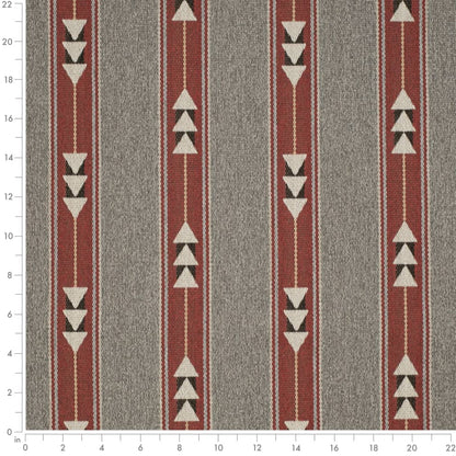 D4138 Abstract & Geometric,Global,Southwestern,Stripe Caliente Red & Burgundy Charlotte Fabrics