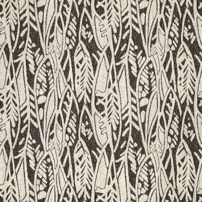 D4140 Abstract & Geometric,Global,Leaves Raven Black Charlotte Fabrics