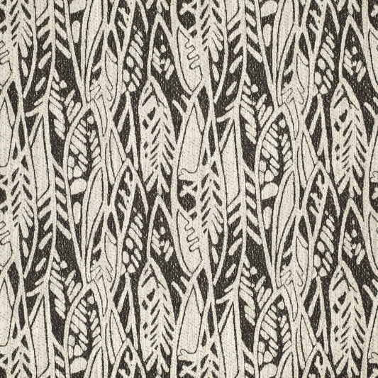 D4140 Abstract & Geometric,Global,Leaves Raven Black Charlotte Fabrics