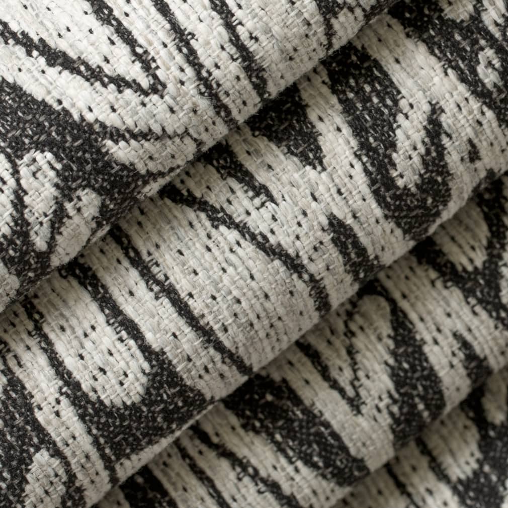 D4140 Abstract & Geometric,Global,Leaves Raven Black Charlotte Fabrics