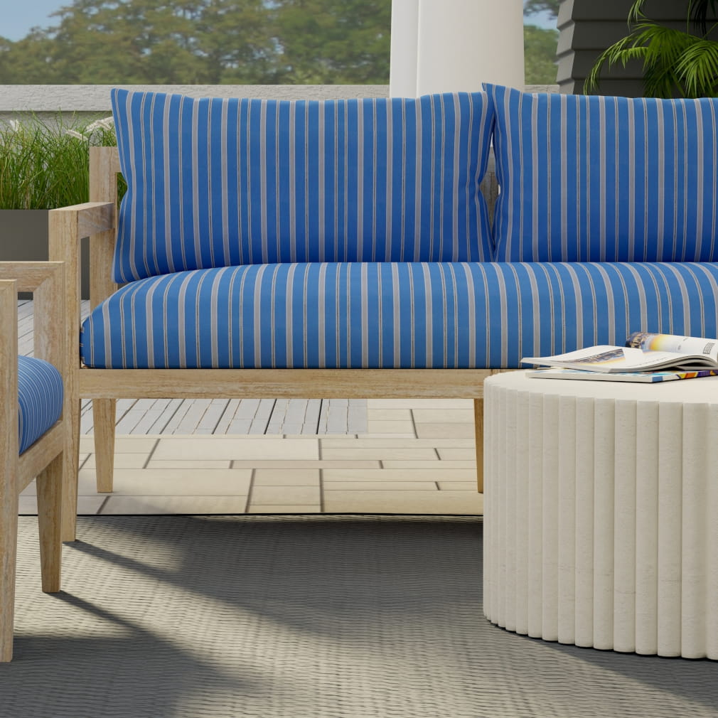 D4302 Stripe Cobalt Blue Charlotte Fabrics