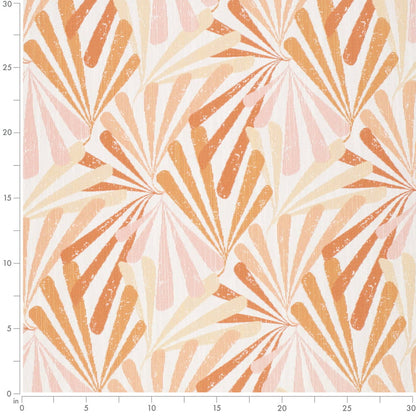 D4322 Abstract & Geometric Sunflower Coral & Peach,Orange & Rust Charlotte Fabrics