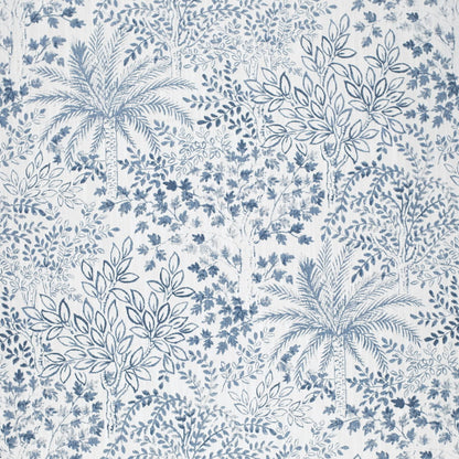 D4323 Leaves,Tropical & Botanical Cadet Blue Charlotte Fabrics