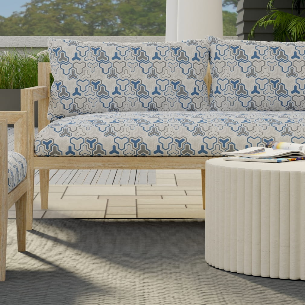 D4325 Abstract & Geometric Azure Blue Charlotte Fabrics