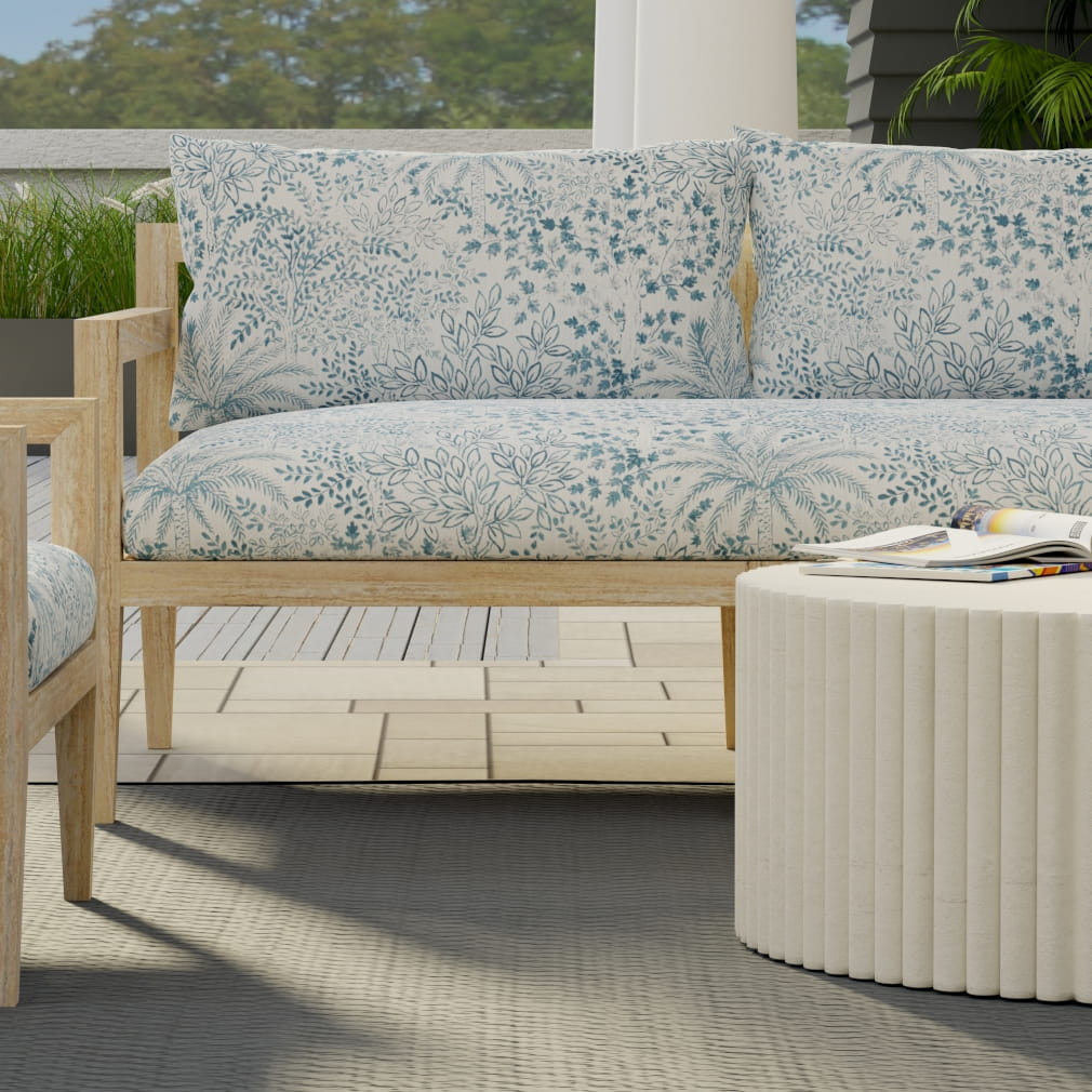 D4326 Leaves,Tropical & Botanical Ocean Aqua & Teal Charlotte Fabrics