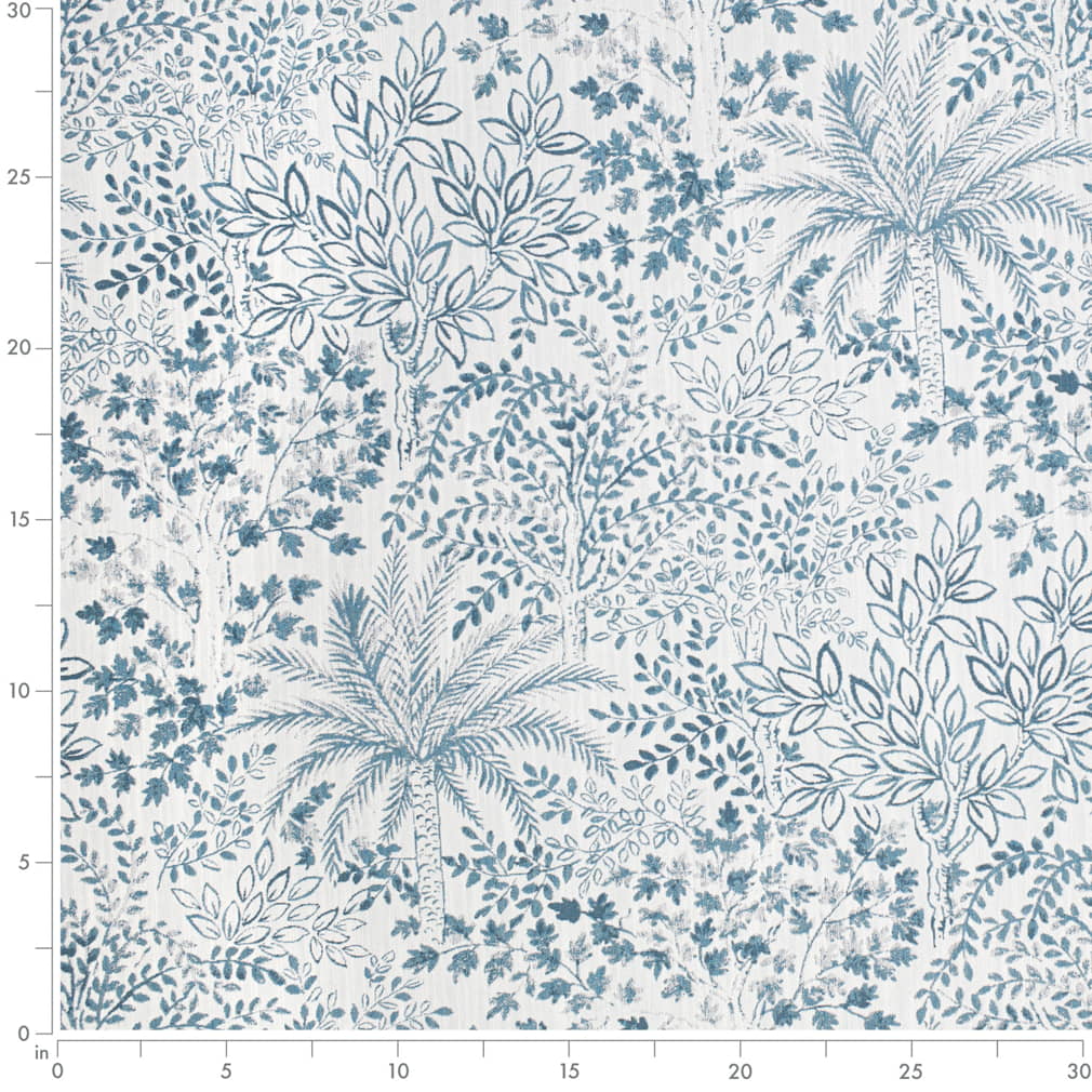 D4326 Leaves,Tropical & Botanical Ocean Aqua & Teal Charlotte Fabrics