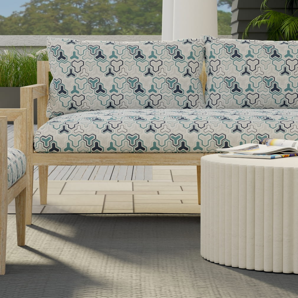 D4329 Abstract & Geometric Teal Aqua & Teal Charlotte Fabrics