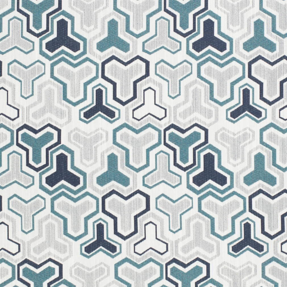 D4329 Abstract & Geometric Aqua & Teal Charlotte Fabrics Woven Patterns