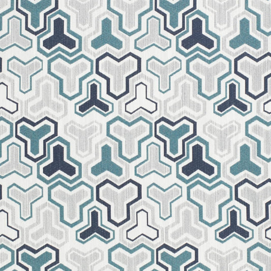 D4329 Abstract & Geometric Aqua & Teal Charlotte Fabrics Woven Patterns