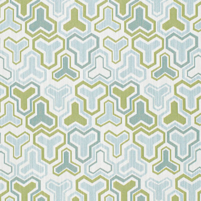 D4333 Abstract & Geometric Leaf Aqua & Teal,Green Charlotte Fabrics