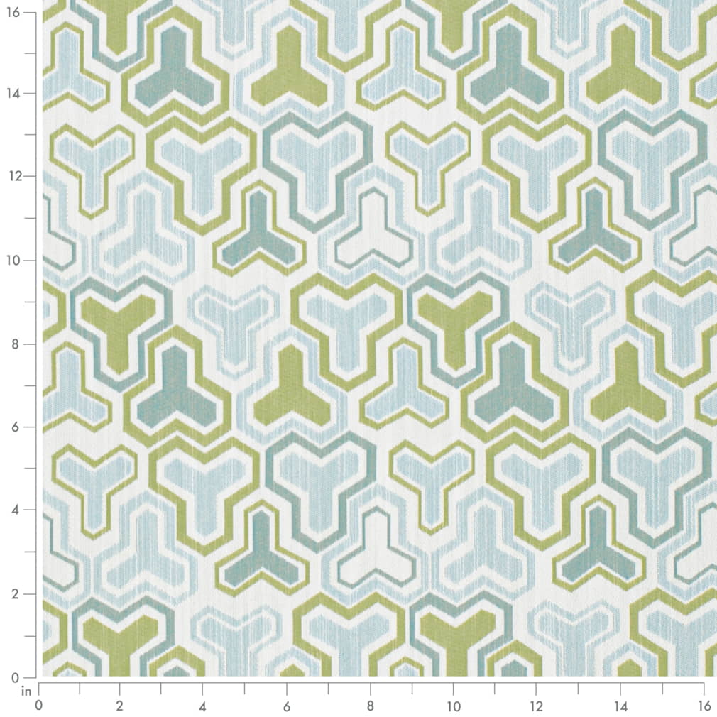 D4333 Abstract & Geometric Leaf Aqua & Teal,Green Charlotte Fabrics