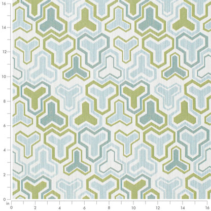 D4333 Abstract & Geometric Leaf Aqua & Teal,Green Charlotte Fabrics
