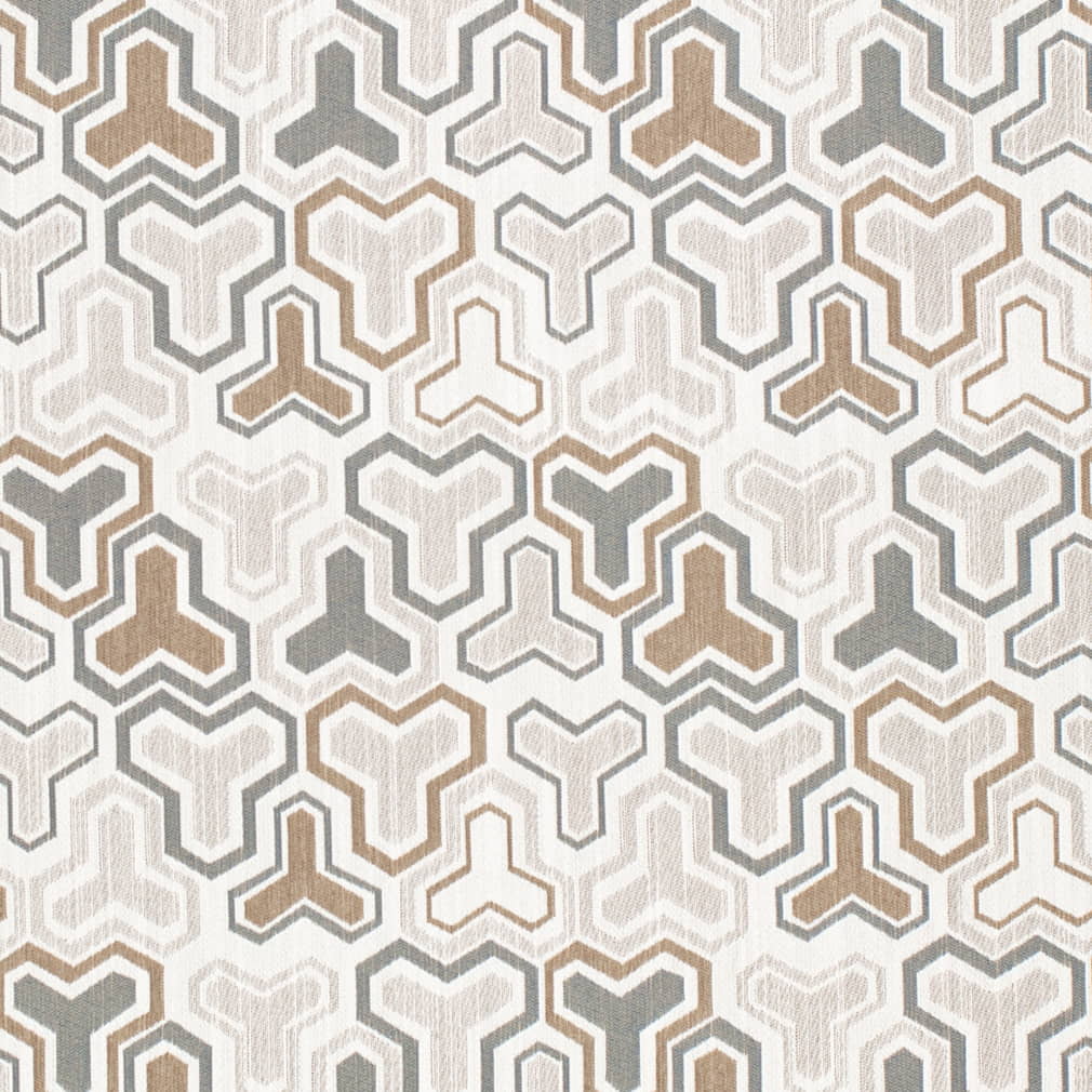 D4337 Abstract & Geometric Brown,Grey & Silver Charlotte Fabrics Woven Patterns