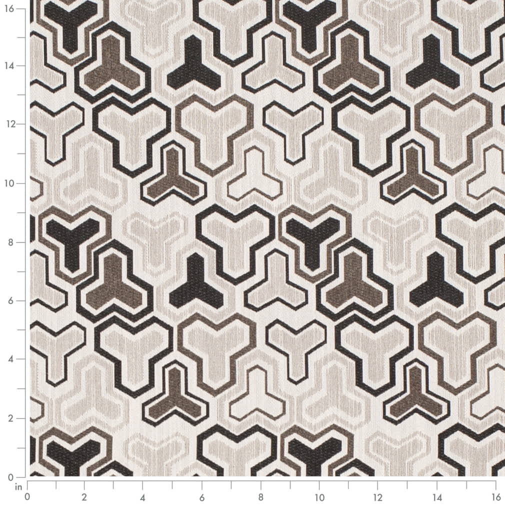 D4343 Abstract & Geometric Raven Black,Brown Charlotte Fabrics