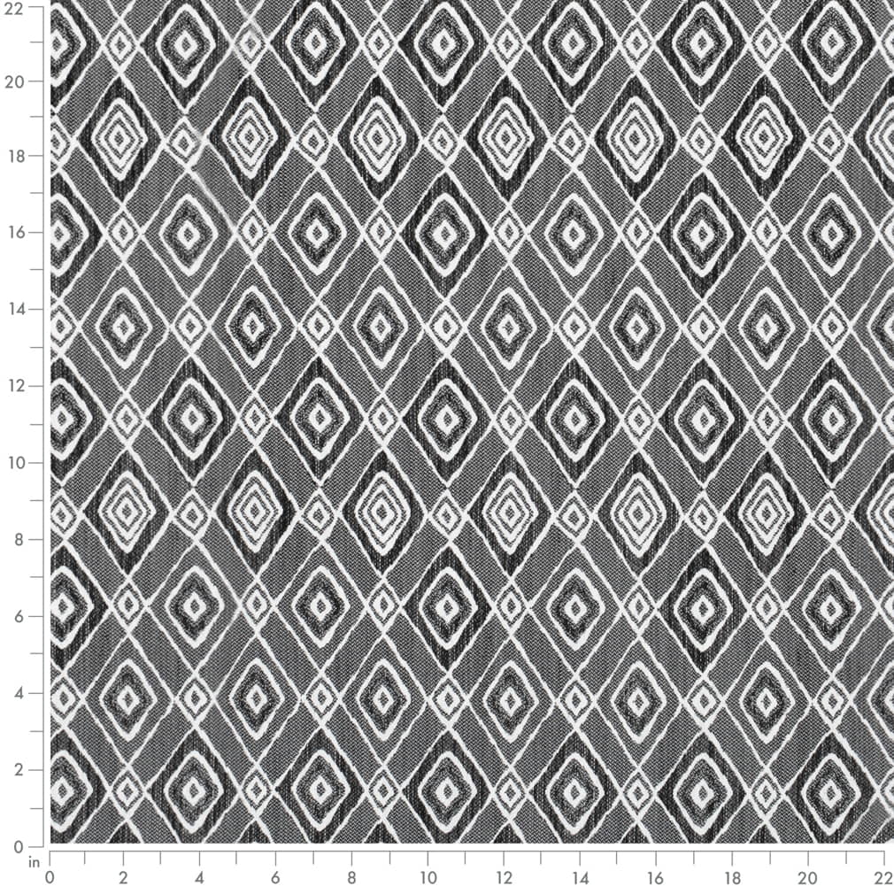 D4346 Abstract & Geometric,Diamonds Onyx Black Charlotte Fabrics