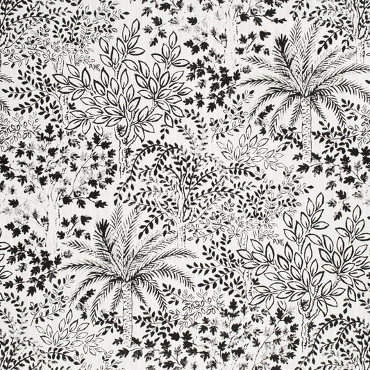 D4347 Leaves,Tropical & Botanical Black Charlotte Fabrics Woven Patterns