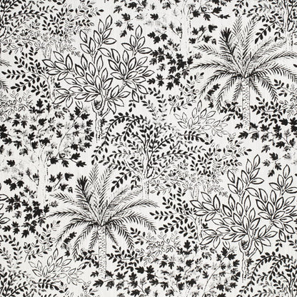 D4347 Leaves,Tropical & Botanical Midnight Black Charlotte Fabrics