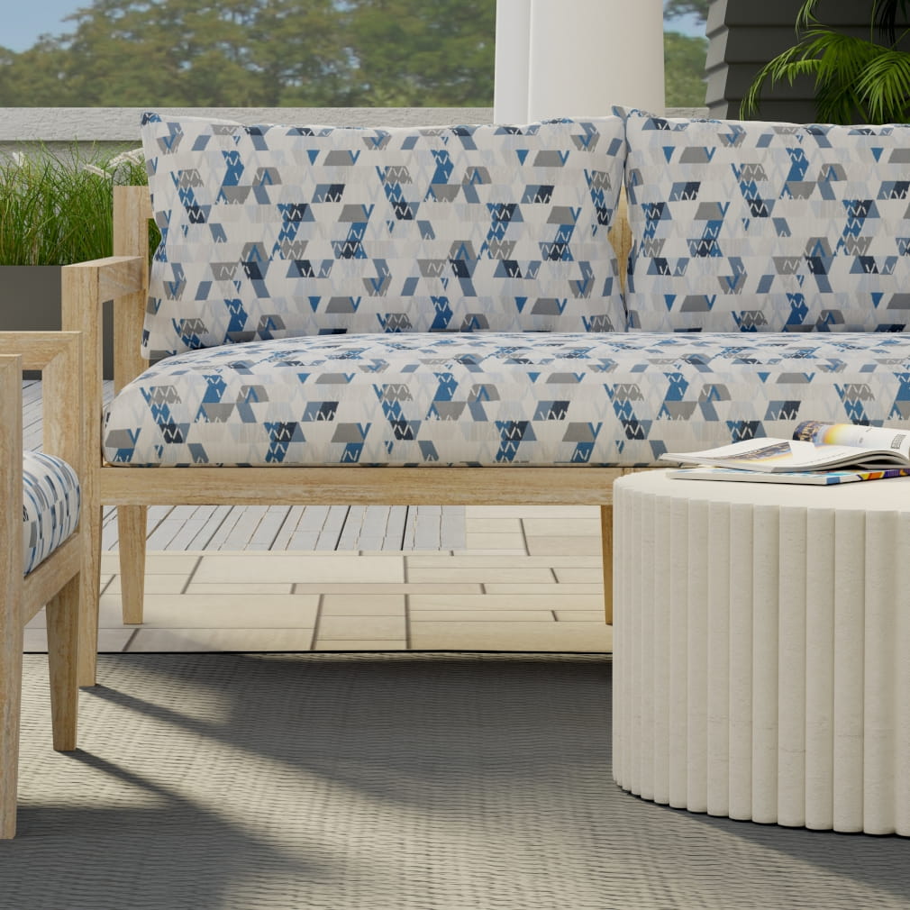 D4349 Abstract & Geometric Blue Blue Charlotte Fabrics