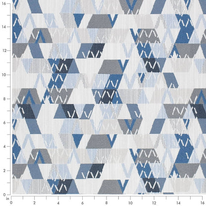D4349 Abstract & Geometric Blue Blue Charlotte Fabrics