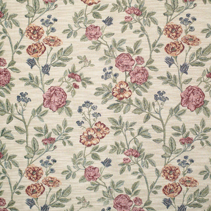 D4359 Floral Mulberry Green,Red & Burgundy Charlotte Fabrics