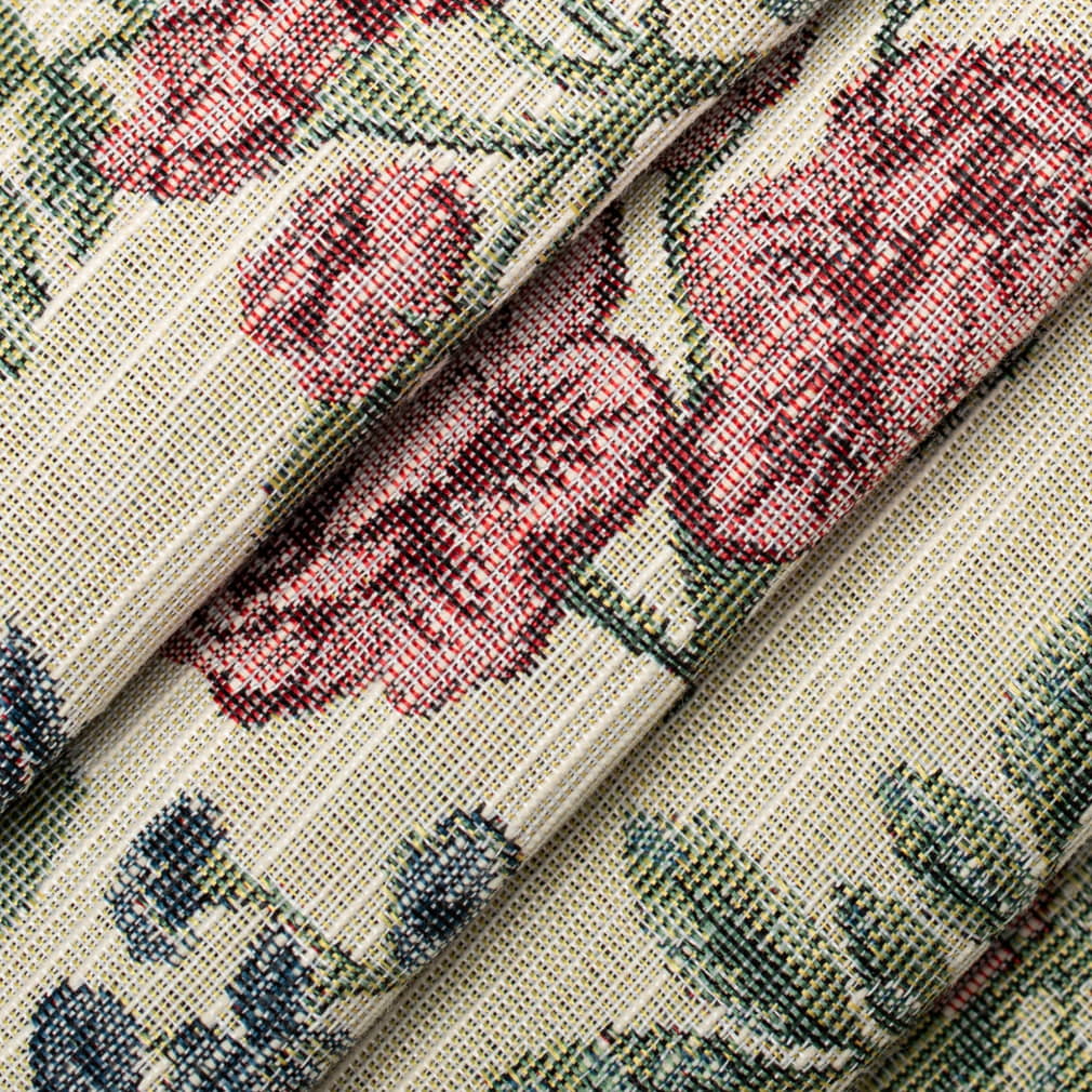 D4359 Floral Mulberry Green,Red & Burgundy Charlotte Fabrics