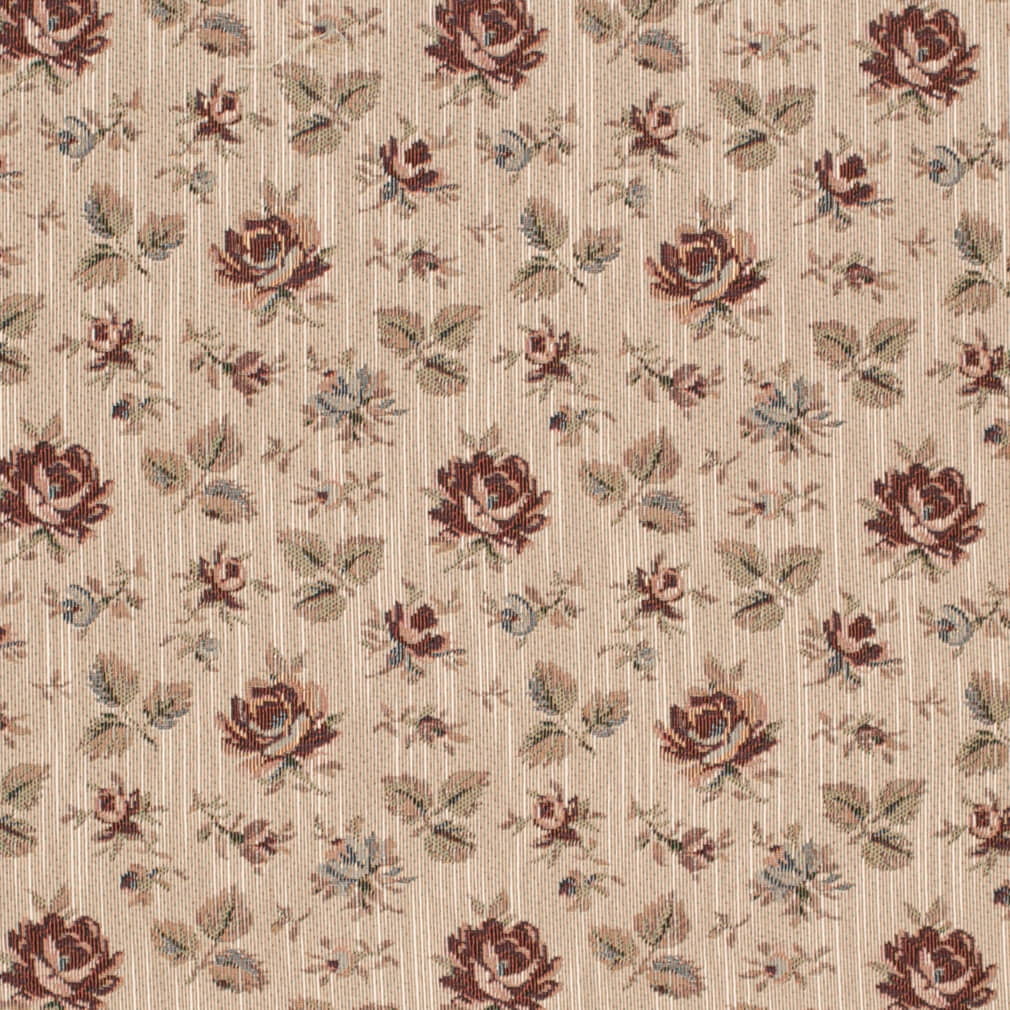 D4361 Floral Tearose Red & Burgundy Charlotte Fabrics