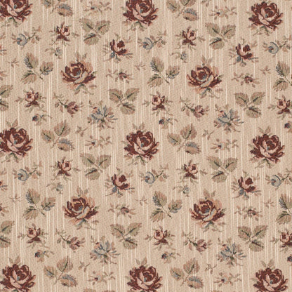 D4361 Floral Tearose Red & Burgundy Charlotte Fabrics