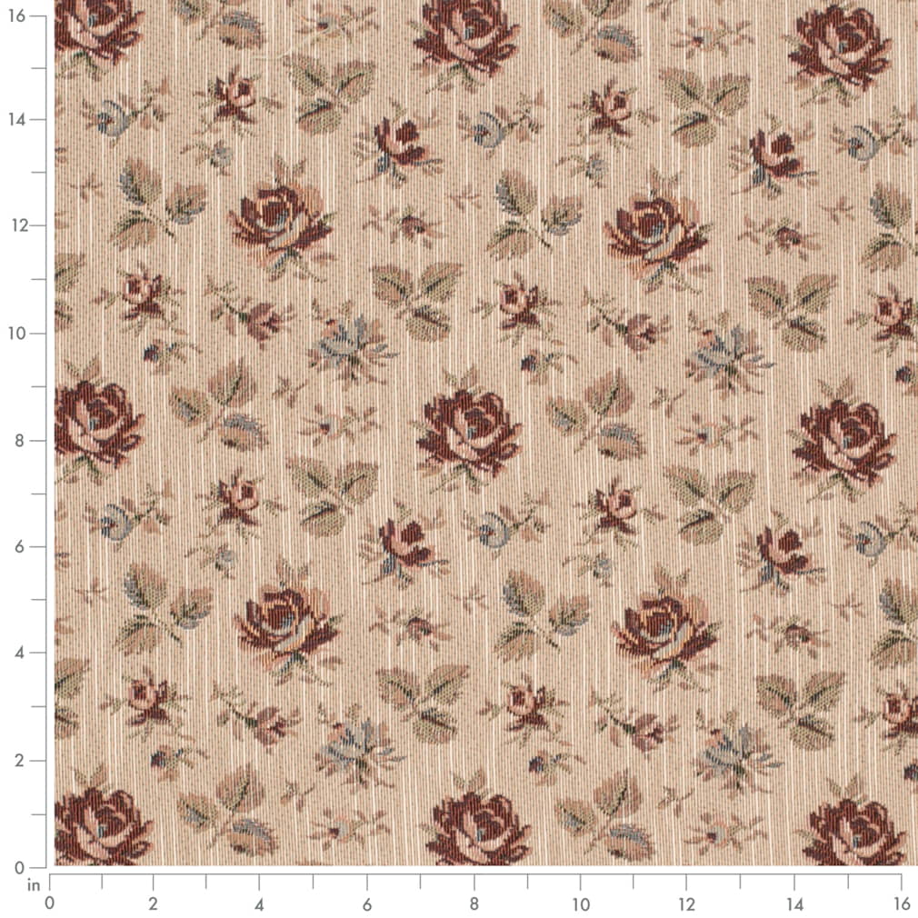 D4361 Floral Tearose Red & Burgundy Charlotte Fabrics