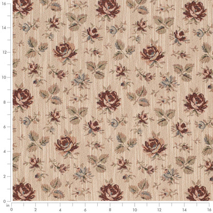 D4361 Floral Tearose Red & Burgundy Charlotte Fabrics