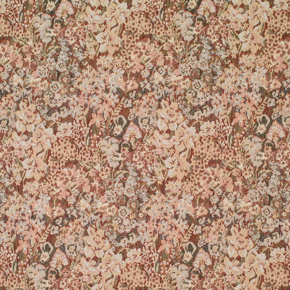 D4364 Floral Rosewood Orange & Rust,Red & Burgundy Charlotte Fabrics