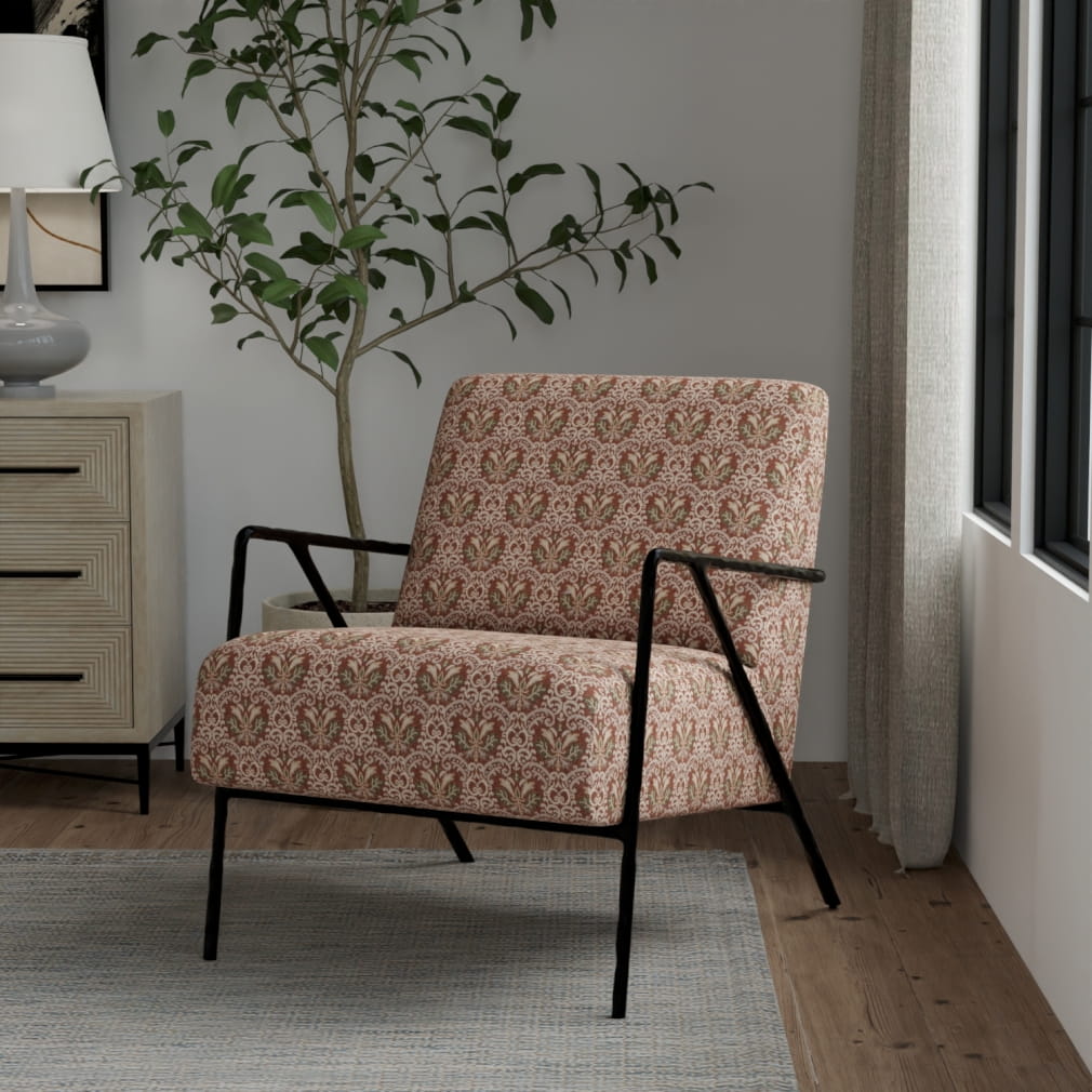 D4365 Abstract & Geometric,Damask Brick Orange & Rust,Red & Burgundy Charlotte Fabrics